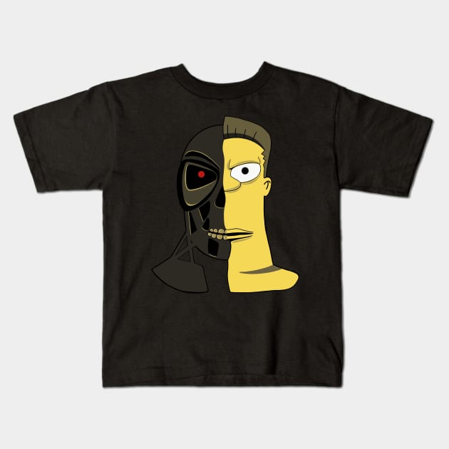 Rainier Wolfcastle as The Terminator Simpsons Mashup Kids T-Shirt by Jamie Collins